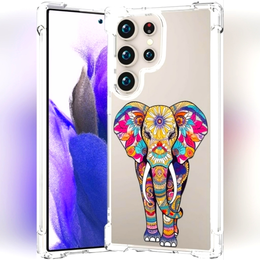 Smartphone Protective Clear Case for Samsung S24 Ultra with Elephant-LIKE NEW
